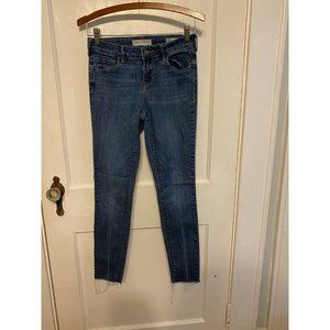 Bullhead Denim Blue Jeans Mid Rise skinniest Jegging Raw Hem Size 25